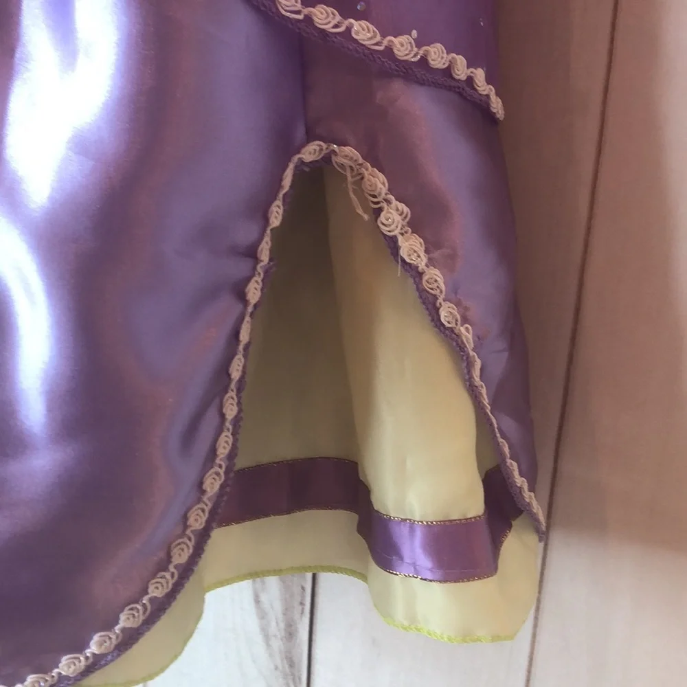 Purple Embellished Costume Layered Dress Princess Sophia 130- 5/6 Plus Free Doll - Picture 9 of 16